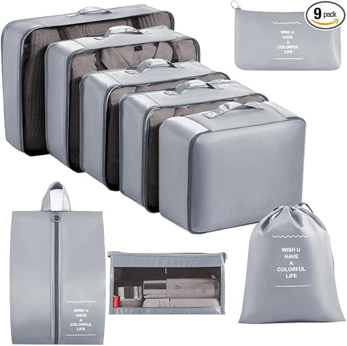 9 set Packing Cubes for Travel,Effortless Organization Cube for Quick Packing& Unpacking, Travel ... | Amazon (US)