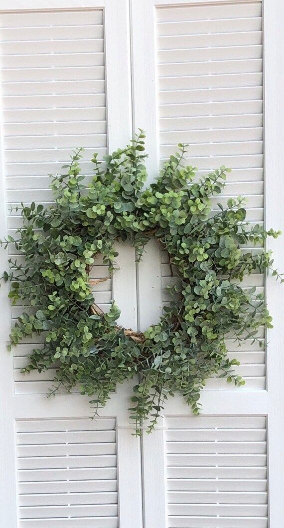 Green Eucalyptus Wreath for Front Door  / Farmhouse Wreaths | Etsy | Etsy (US)