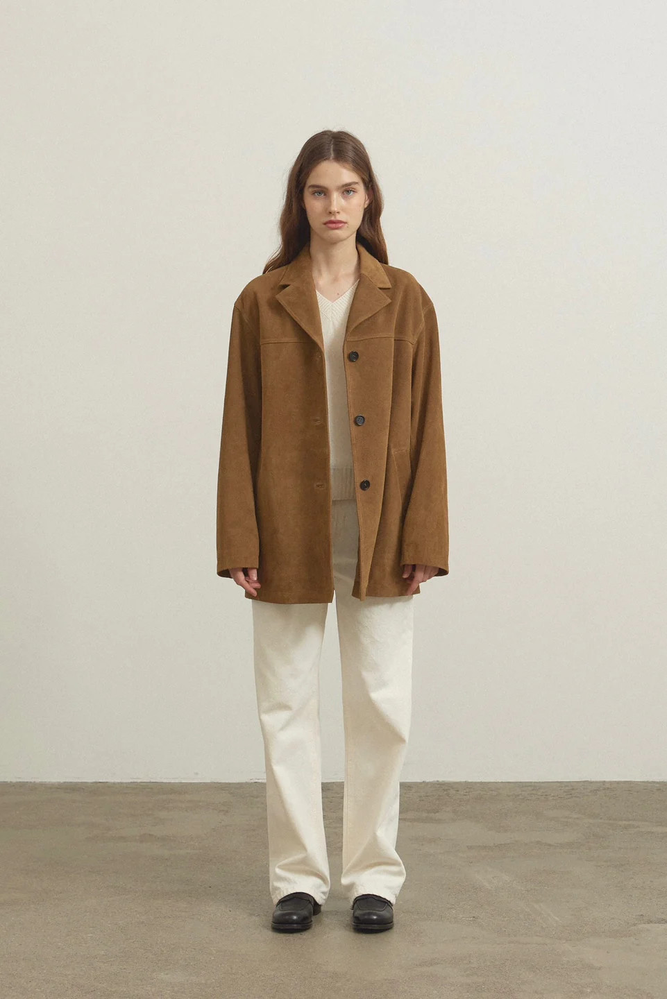 Vela Suede Leather Jacket Tan | Marcela London