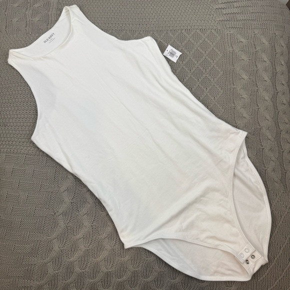 Old Navy White Sleeveless Tank Body Suit  ~ Medium TALL ~ New With Tags | Poshmark