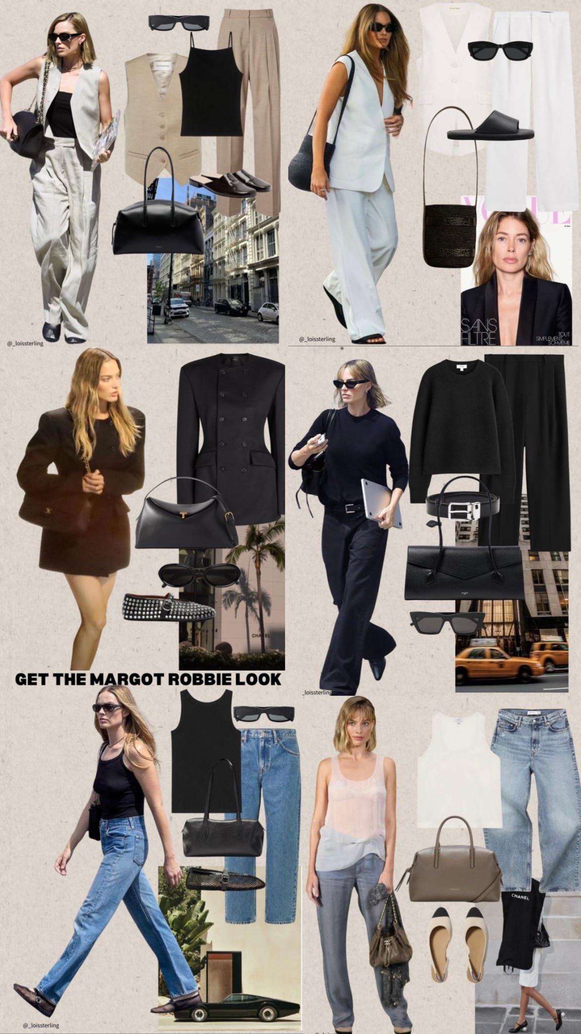 Get the Margot Robbie Look 🖤 14 outfits to save for Spring! Part 2 

Margot Robbie’s recent style has really resonated with me. I especially love her everyday looks, they are sophisticated, relaxed yet elegant, she is not afraid to wear a relaxed cut and balances this out with strong accessories. To get her look you’ll be replying on good denim, effective jackets, simple accessories, little jewellery with that real stand out piece within the outfit that is effortless but catches everyone’s eye. 

📌I pinned nearly every look Margot wore for her withering heights press tour ( especially in London) and revisited some looks I’ve loved throughout the years.

What I love about Margot Robbie’s style the most is how relatable it is. Some easy to recreate styles, she plays it safe wearing paired back pieces but you can see the quality within her outfits + she rewears her wardrobe. She often sticks to the 3 colour rule to create clean looks and loves to mix tailoring with casual pieces as well as having some of our fav brands The Row, Chanel, Khaite & Alaia on repeat. 

#LTKuk #LTKspring #LTKeurope