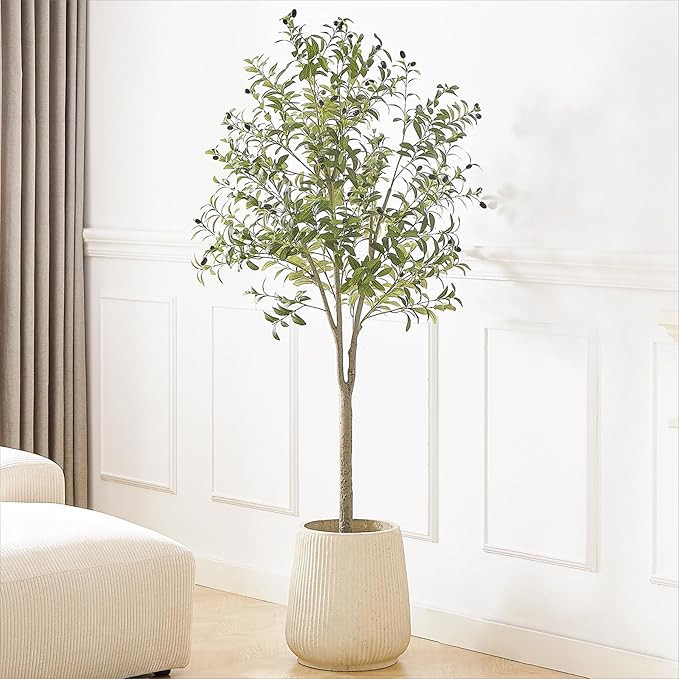 6ft Olive Tree Artificial Indoor Tall Faux Plants Fake Tree for Home Living Room Kitchen Decor Ho... | Amazon (US)