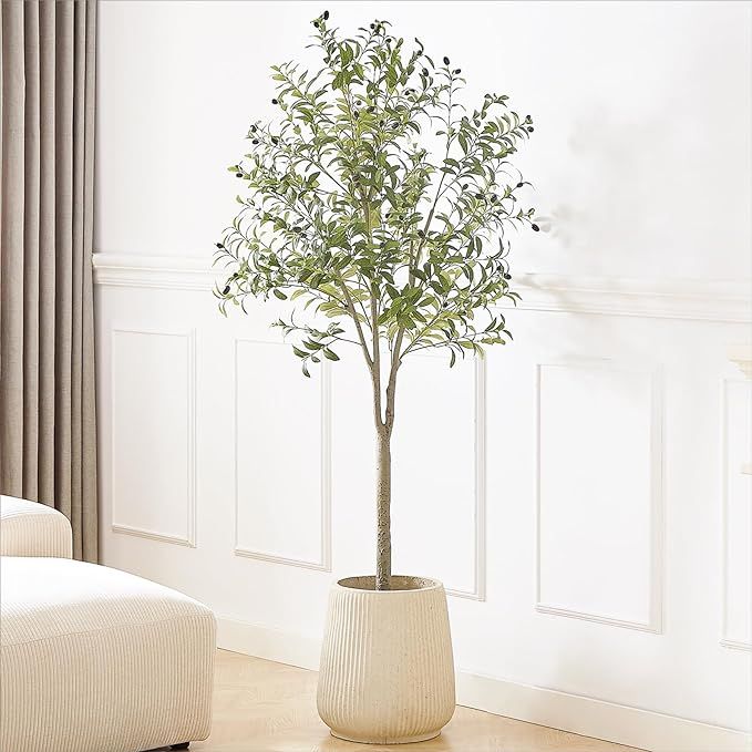 6ft Olive Tree Artificial Indoor Tall Faux Plants Fake Tree for Home Living Room Kitchen Decor Ho... | Amazon (US)