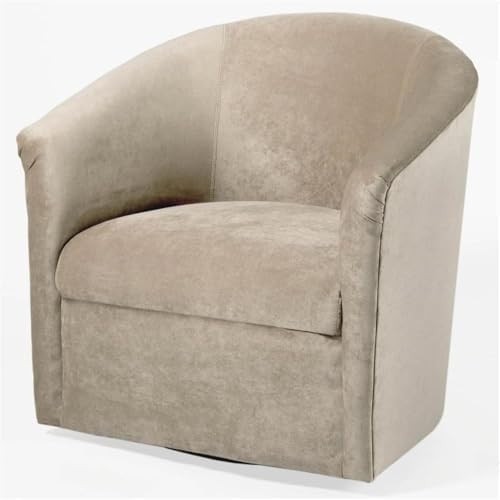 Pemberly Row Modern Beige Sand Microfiber Swivel Accent Chair | Amazon (US)
