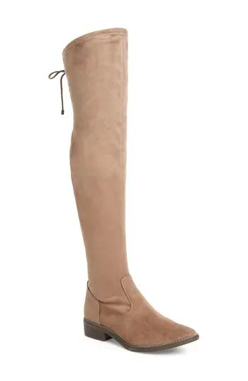 Women's Tamaris Phanie Over The Knee Stretch Boot, Size 39 EU - Beige | Nordstrom