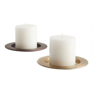 Recessed Metal Candle Plate Set of 2 | World Market