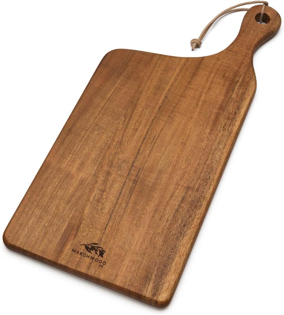 Marchwood Co Acacia Wood Cutting and Serving Board with Handle - 18” x 8” for Cheese, Bread, ... | Amazon (US)