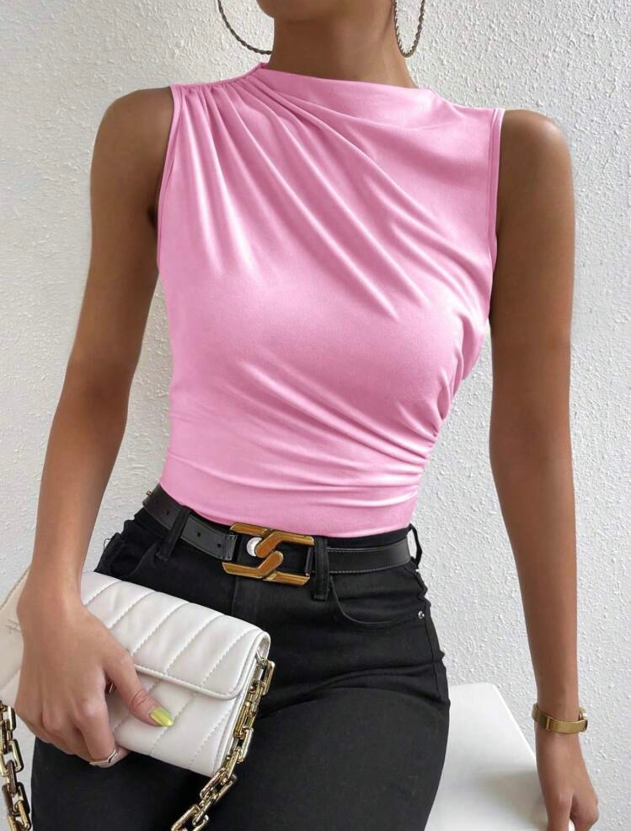 Calvaya Solid Ruched Tank Top | top basics I rewear in various colors

#LTKStyleTip #LTKBeauty #LTKWorkwear