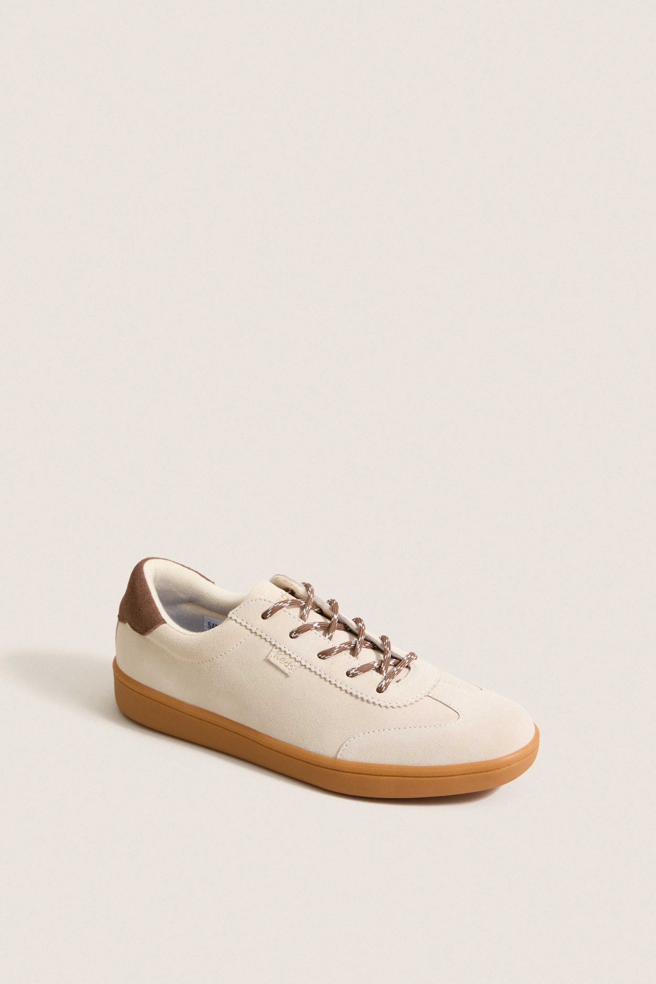 Parchment and Chocolate Ace II T-Toe Suede Sneakers | Tuckernuck (US)