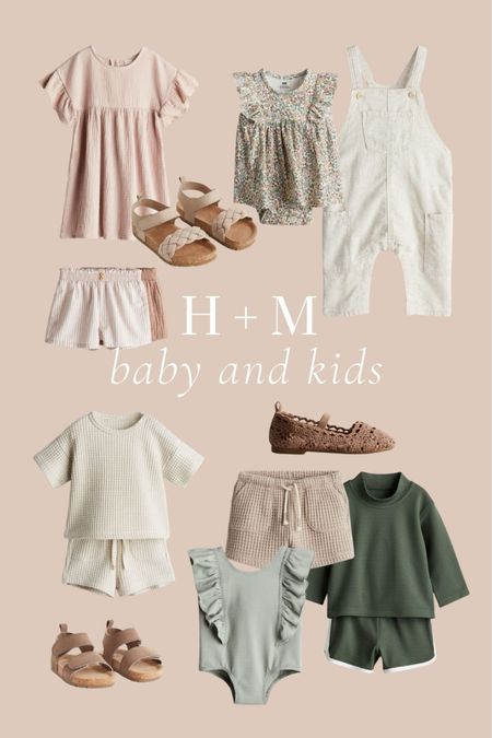 New H & M baby and kids summer finds. H & M baby. Kids swimsuits. Baby swimsuits. H & M girls. Boys summer clothes. Kids sandals. Neutral baby. Neutral kids. 