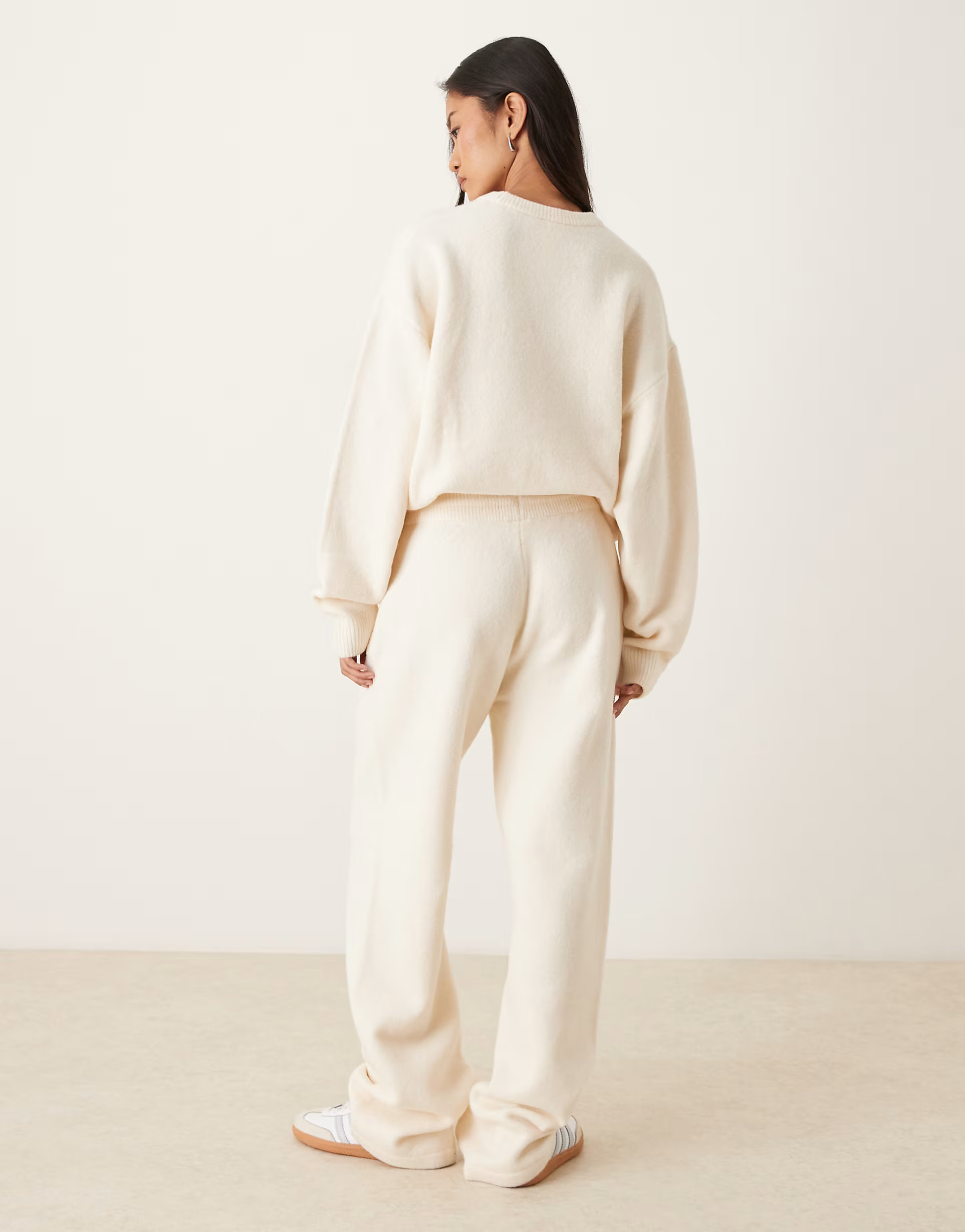 adidas Originals knitted wide leg track pants in cream | ASOS | ASOS (Global)