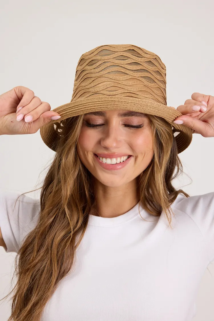 Marie Tan Woven Mesh Bucket Hat | Lulus