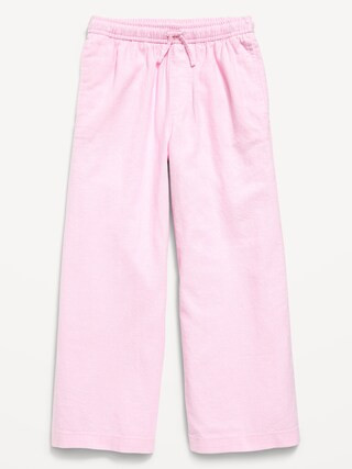 Drawstring Linen-Blend Pants for Girls | Old Navy (US)
