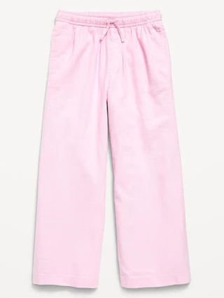 Loose Drawstring Linen-Blend Pants for Girls | Old Navy (US)