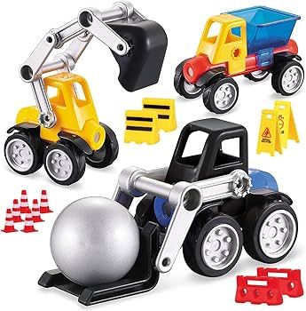 Amazon.com: Cars Magnetic Building Blocks, New Shapes for Creating Endless Construction Trucks To... | Amazon (US)