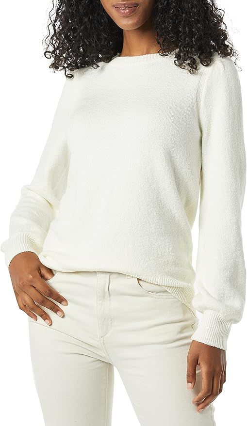 Amazon Essentials Women's Soft Touch Pleated Shoulder Crewneck Sweater | Amazon (US)