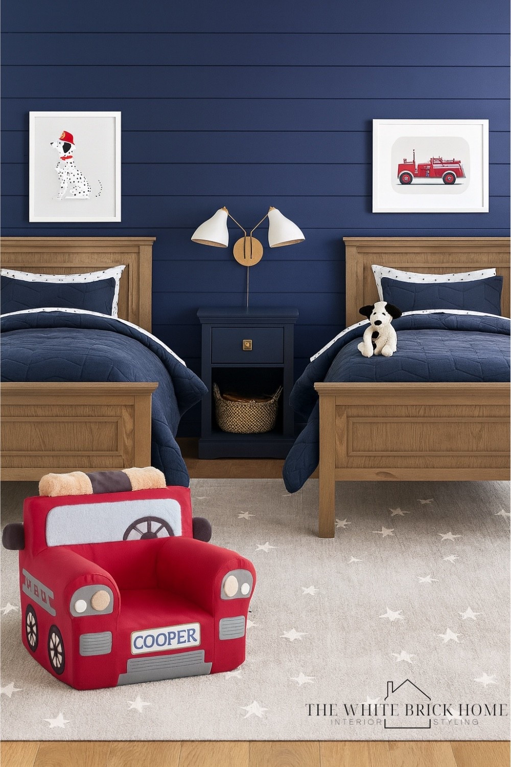 A super cute idea for a shared boys room - every fire truck needs a Dalmatian! 

❤️❤️

Boys room, boys bedroom, kids room, shared boys room, toddler boy, toddler boy bedroom, boys room navy, boys room bed, boys room nightstand, boys room chair, boys room rug, boys room decor, boys room lighting, boys room truck theme, boys room firetruck theme, boys room chair, kids bedroom, pottery barn kids, minted 


#LTKSaleAlert #LTKHome #LTKKids