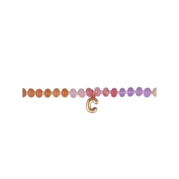 Time and Tru Goldtone Multicolored Bead Initial "C" Necklace | Walmart (US)
