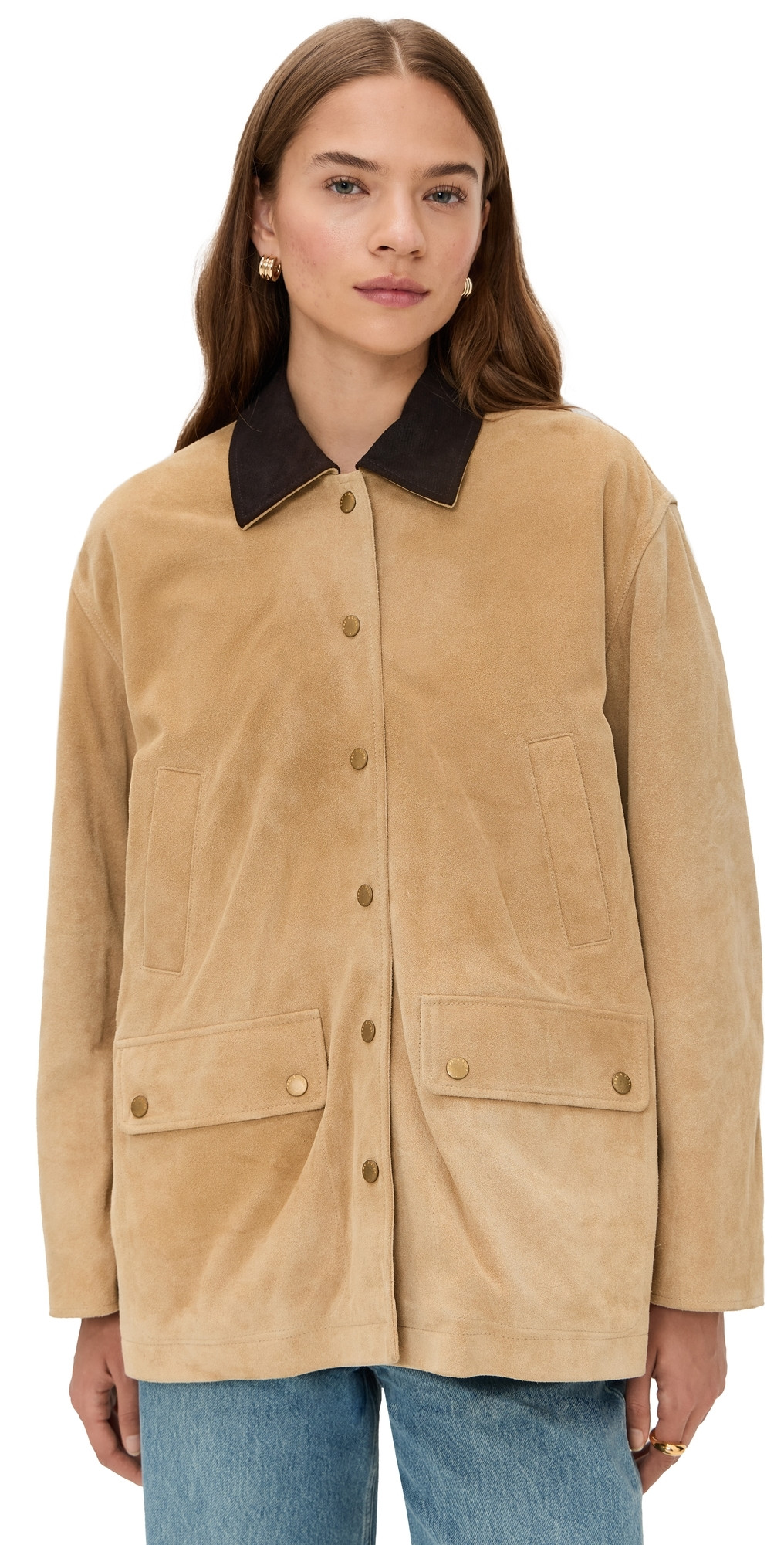 rag & bone Cassidy Suede Barn Jacket Tan S | Shopbop