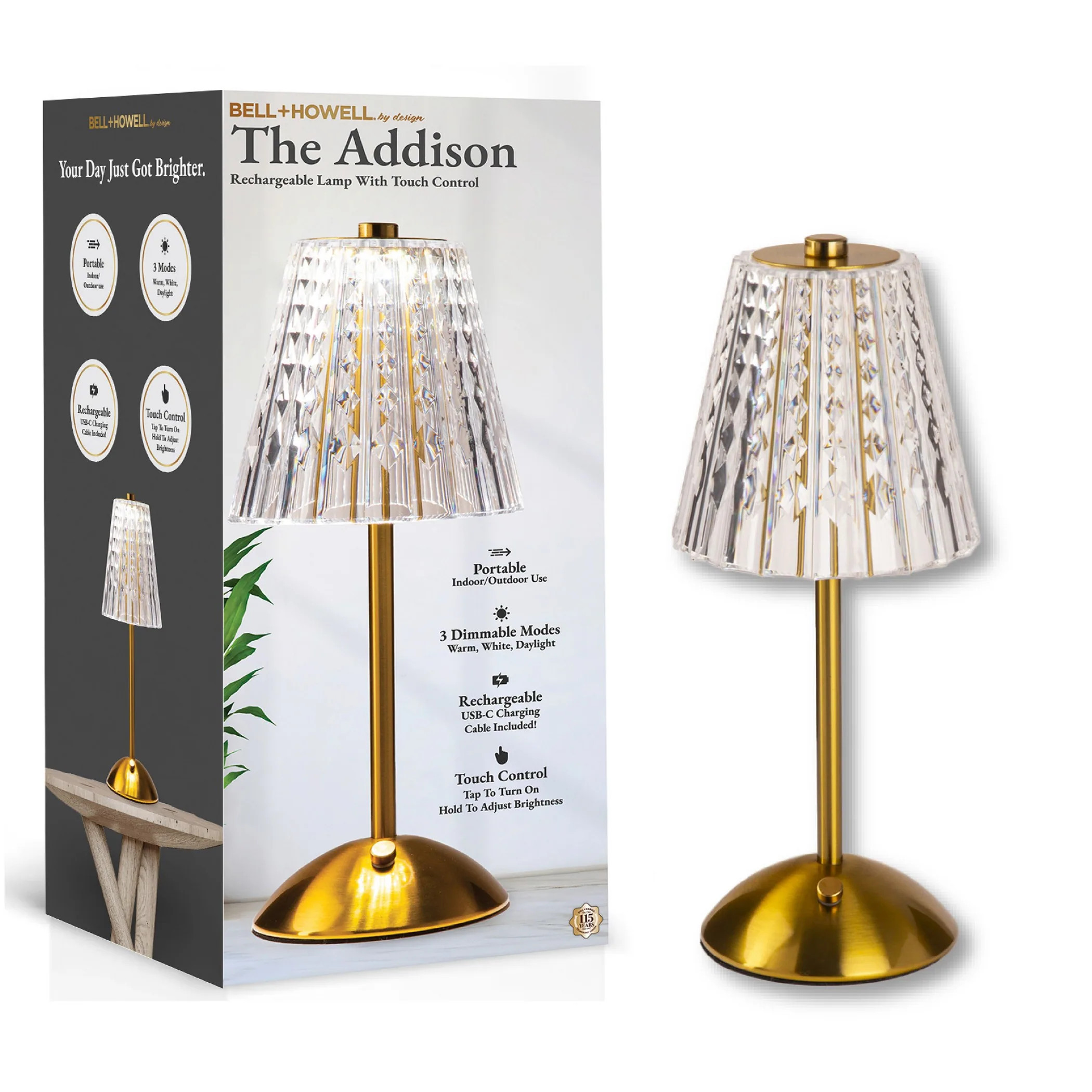 Bell + Howell Addison Table Lamp Small Cordless Touch LED Rechargeable | Bed Bath & Beyond
