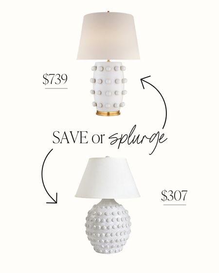Save vs splurge - the famous white dotted lamp! 

#LTKhome