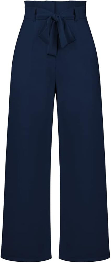 Kevmids Women Fashion High Waist Wide Leg Pants with Detachable Belt Flowy Summer Straight Trouse... | Amazon (US)