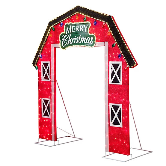 New!Red Shed 8 ft. LED Tinsel Christmas Arch Sculpture | Tractor Supply