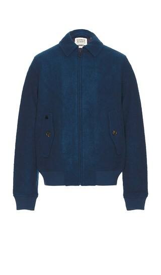Faux Mohair Blouson Jacket in Heritage Blue | Revolve Clothing (Global)