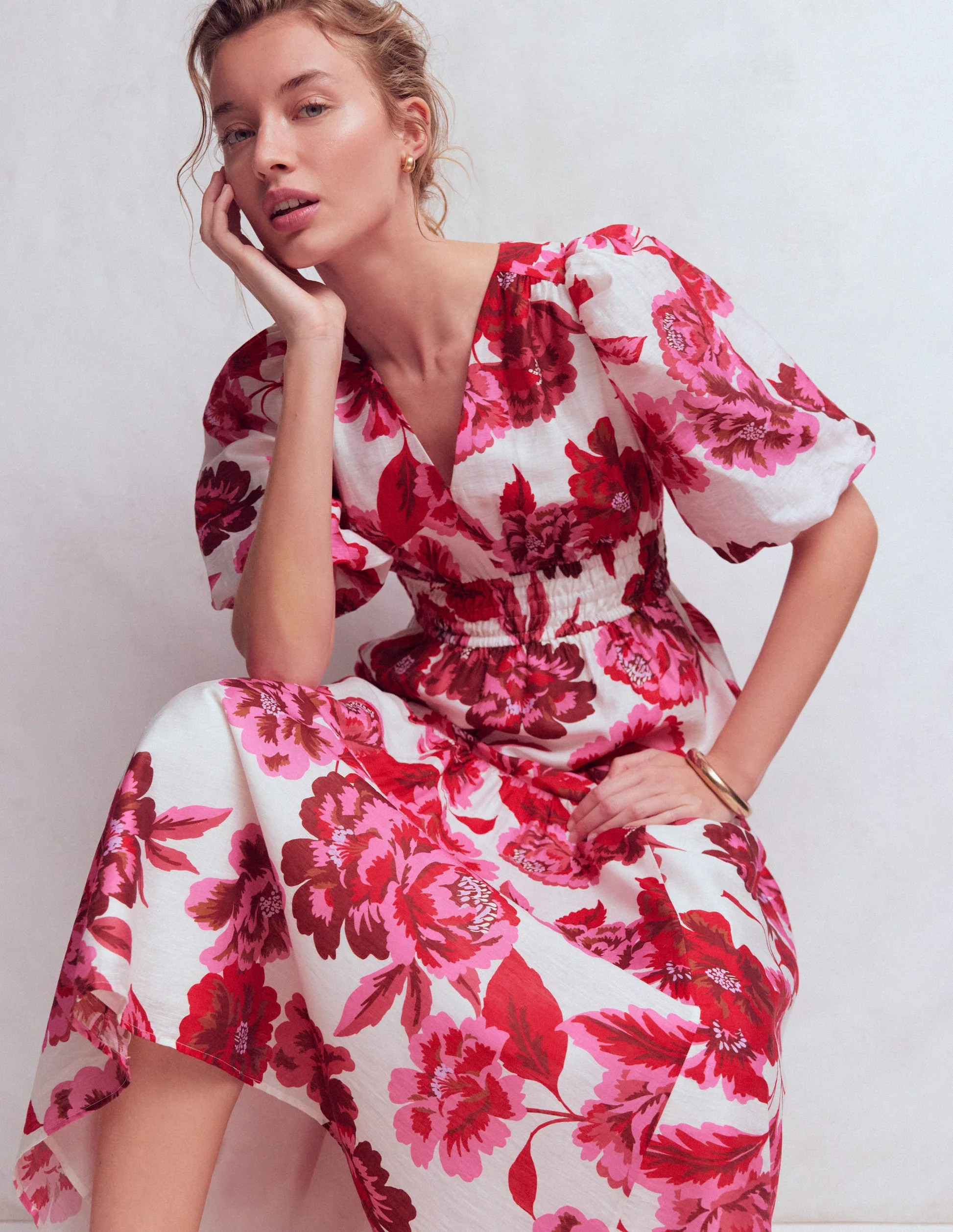 Irene Occasion Dress-Pink Opulent Blossom | Boden (US)