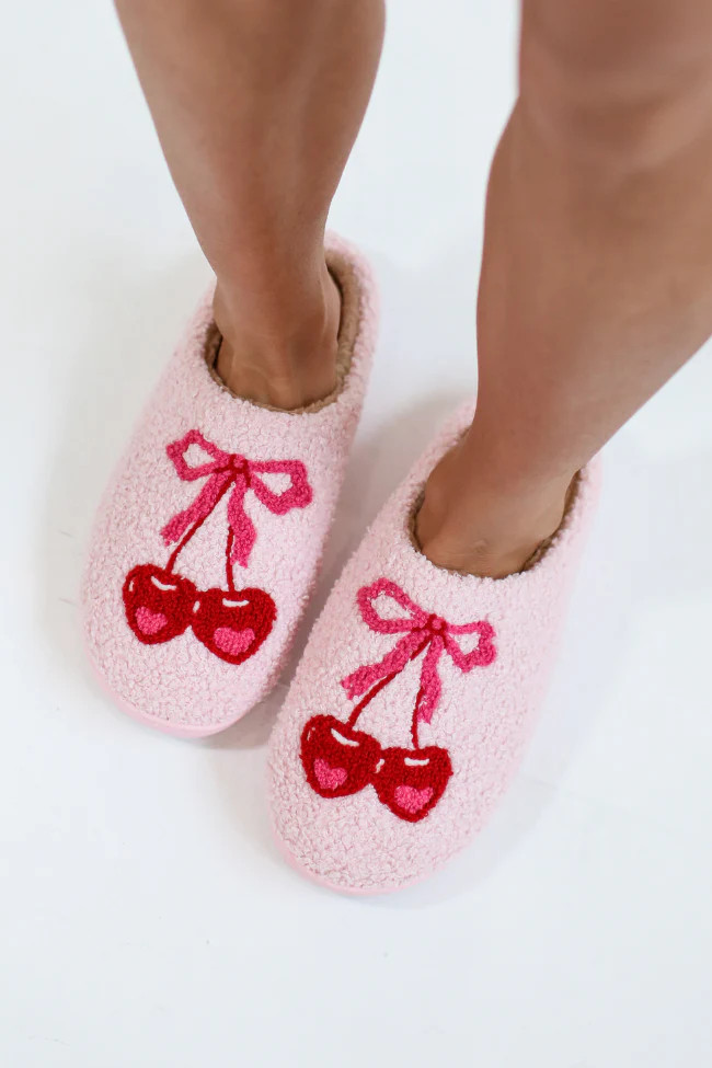 Cherry Bow Slippers Kalee Rogers X Pink Lily | Pink Lily