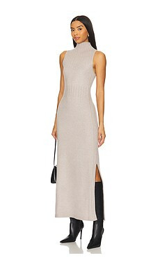 525 Aurora Funnel Neck Maxi Dress in Taupe Heather from Revolve.com | Revolve Clothing (Global)