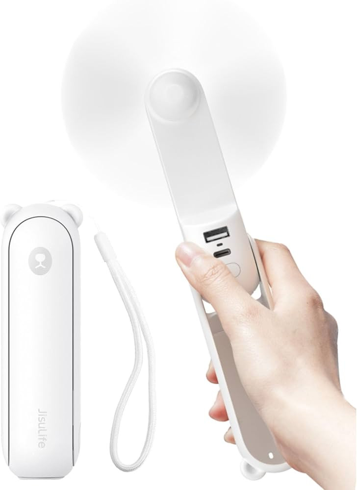 JISULIFE Handheld Fan with 4500 mAh Powerbank Max 37 Hours Runtime, Pocket Portable Battery Opera... | Amazon (US)