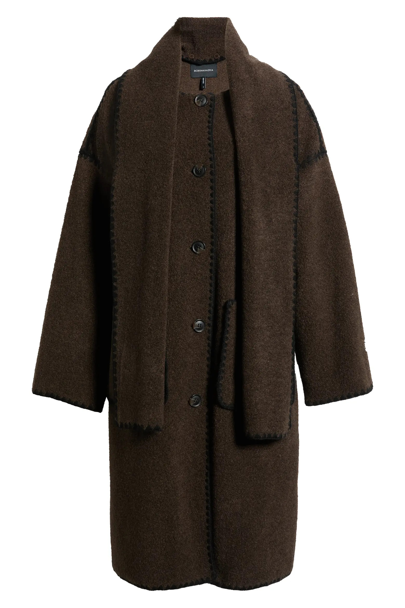 Embroidered Boucl\u00e9 Coat with Scarf (Women) | Nordstrom | Nordstrom