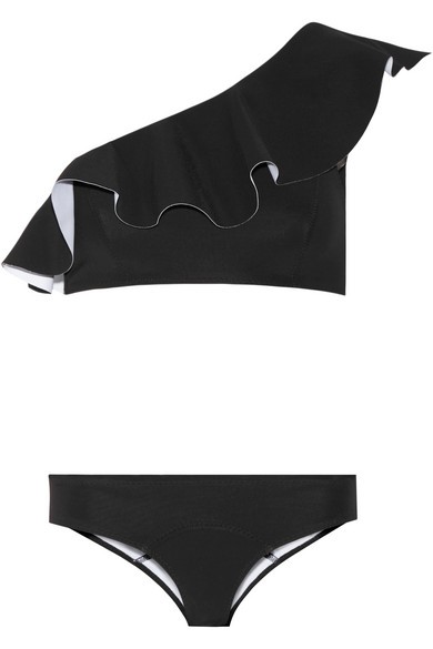 Lisa Marie Fernandez - Arden One-shoulder Bonded Bikini - Black | NET-A-PORTER (US)