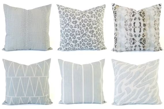 Soft Blue Pillow Cover - Blue and White Throw Pillow - Decorative Pillow - Blue Euro Sham - Blue ... | Etsy (US)