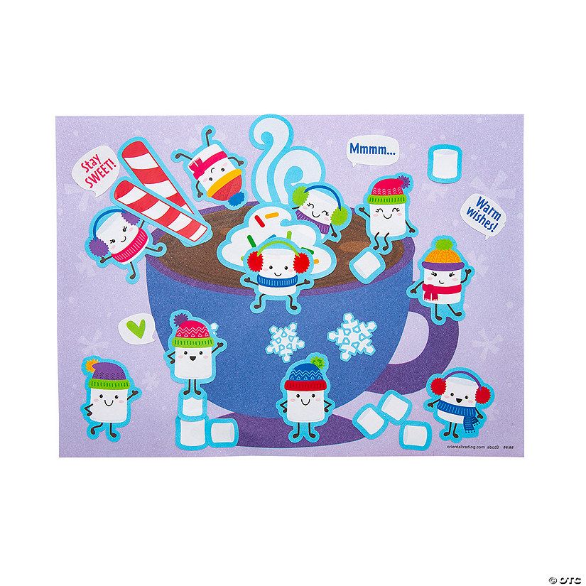 Marshmallows & Hot Cocoa Sticker Scenes - 12 Pc. | Oriental Trading Company