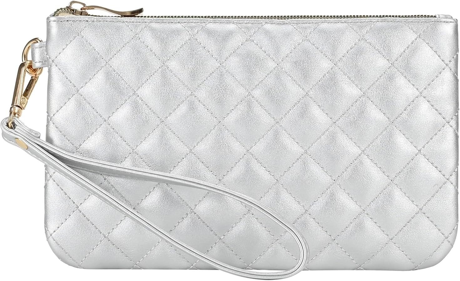 Quilted Wristlet Purse for Women, Vegan Leather Wristlet Pouch Zip Clutch Bag, Evening Clutch Pur... | Amazon (US)