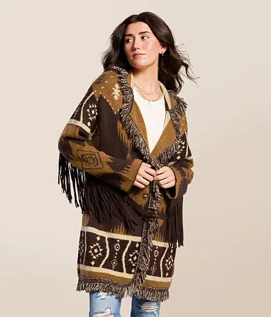 Western Fringe Cardigan Sweater | Buckle