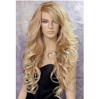 Absolutely Stunning Human Hair Blend Blonde Goddess Full Wig ... Big Loose Beachy Waves & Full Bangs. Layers Of Hair To Play With | Etsy (US)