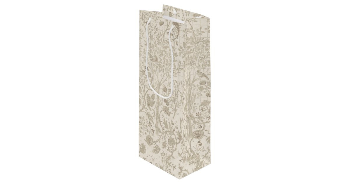 MELSETTER IN VINTAGE IVORY - WILLIAM MORRIS WINE GIFT BAG | Zazzle | Zazzle