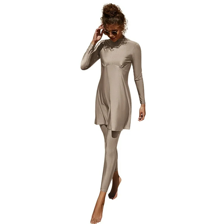 IBTOM CASTLE Women Muslim Swimsuits Modest Burkini Swimwear Islamic Long Sleeve Full Cover Swim T... | Walmart (US)