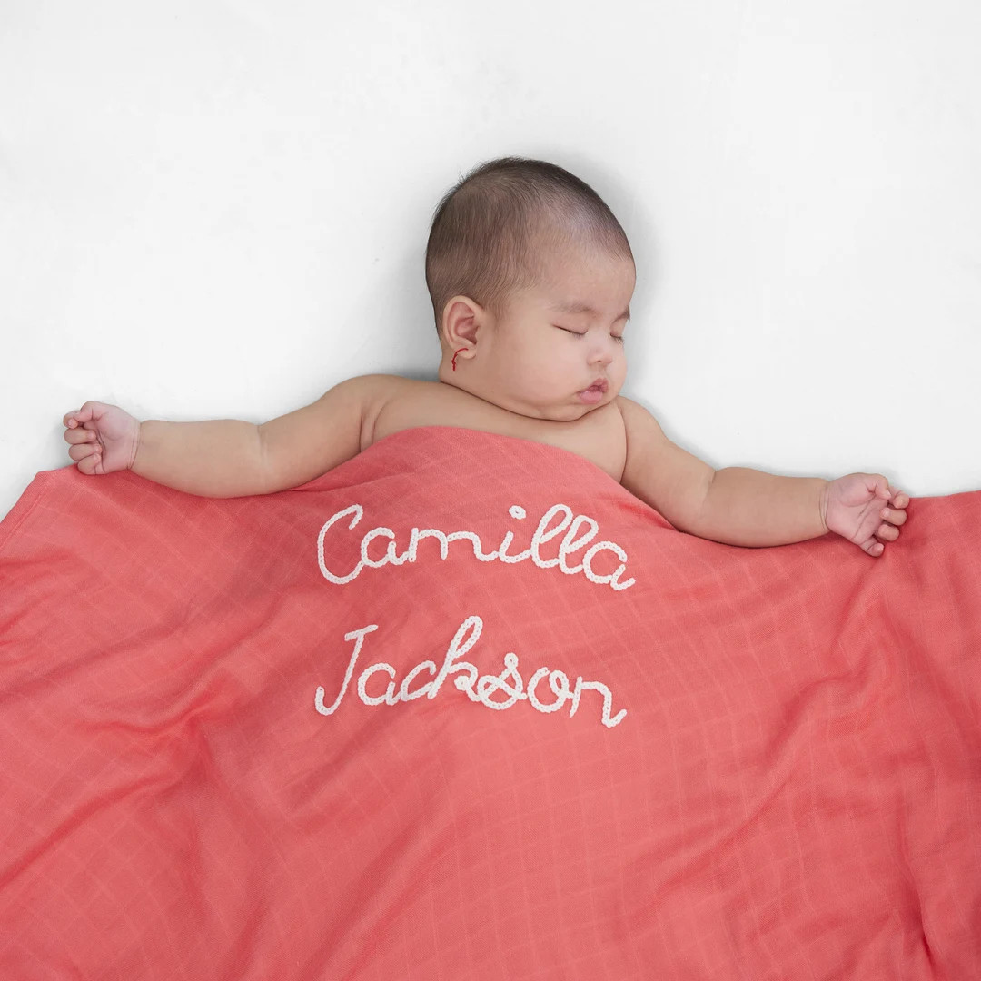 Personalized Hand-lettered Baby Swaddle | Custom Embroidered Newborn Blanket - Etsy | Etsy (US)