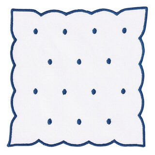 Bunny Williams Scallop & Dot Cocktail Napkins Red Set of 6 | Ballard Designs, Inc.