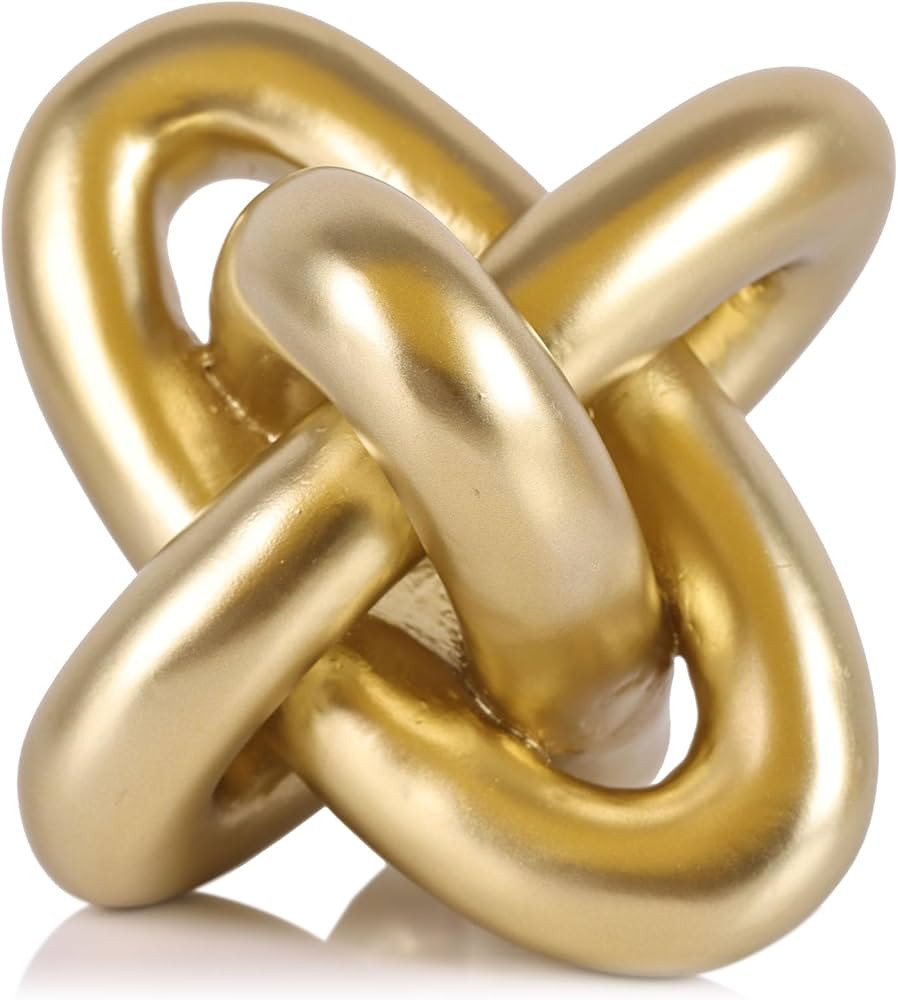 XMGZQ Gold Knot Decor, Chain Link Decor, Aesthetic Minimalist Decorative Objects for Modern Home ... | Amazon (US)
