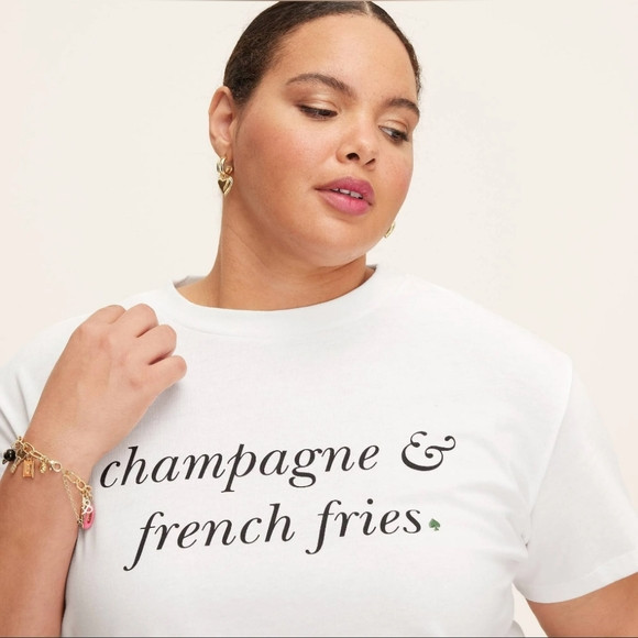 NWT Kate Spade x Target "Champagne & French Fries" T-shirt 🍾🥂🍟-Size 3X🥂🍾🍟 | Poshmark