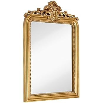 Hamilton Hills Top Gold Baroque Wall Mirror | Rich Old World Feel Framed Beveled Elegant Glass Mi... | Amazon (US)