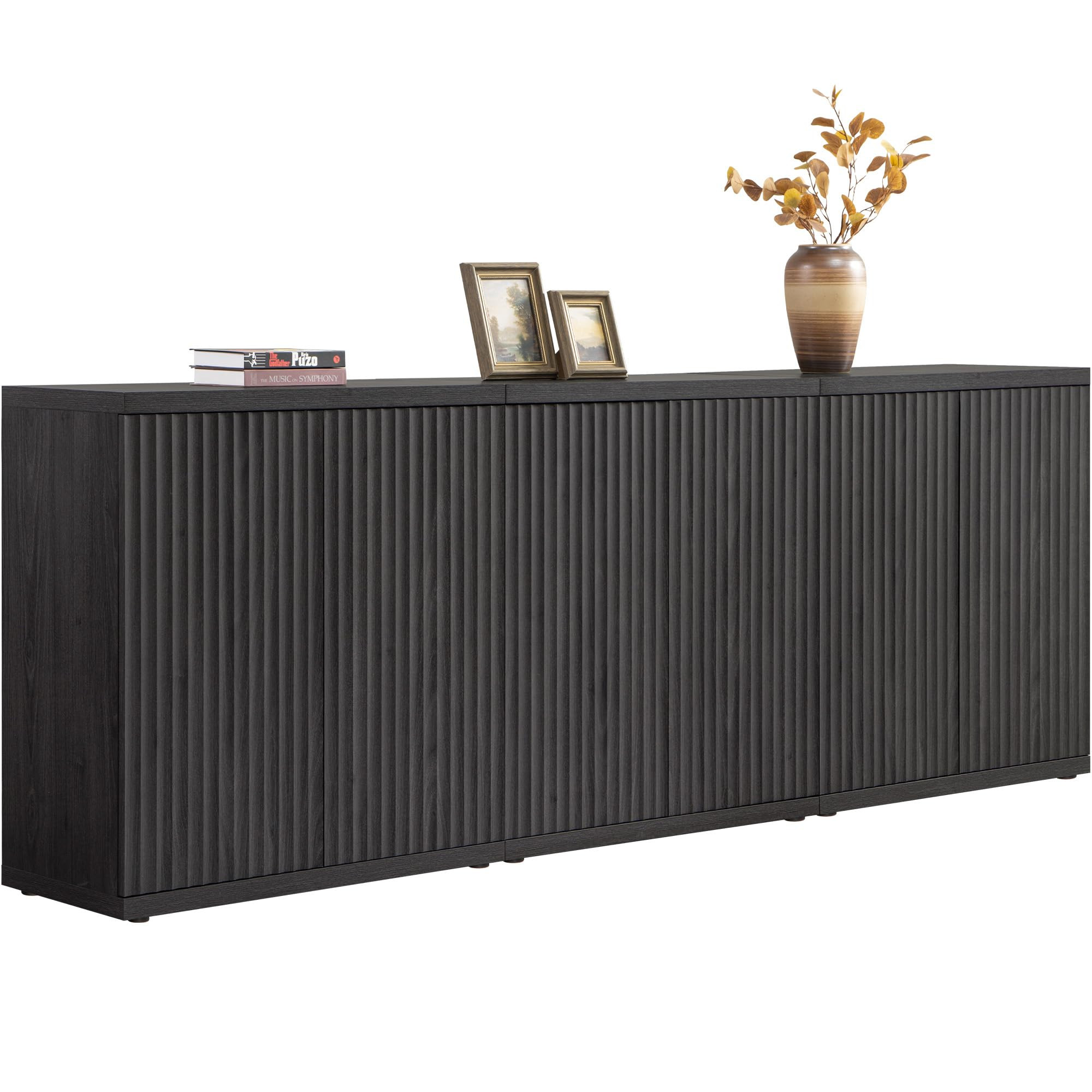 SICOTAS Buffet Cabinet with Storage Accent Sideboard Modern Credenza with Doors & Shelves Fluted ... | Amazon (US)