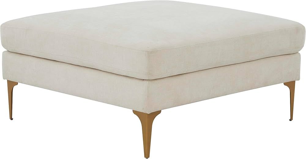 Tov Furniture Serena Cream Velvet Ottoman | Amazon (US)