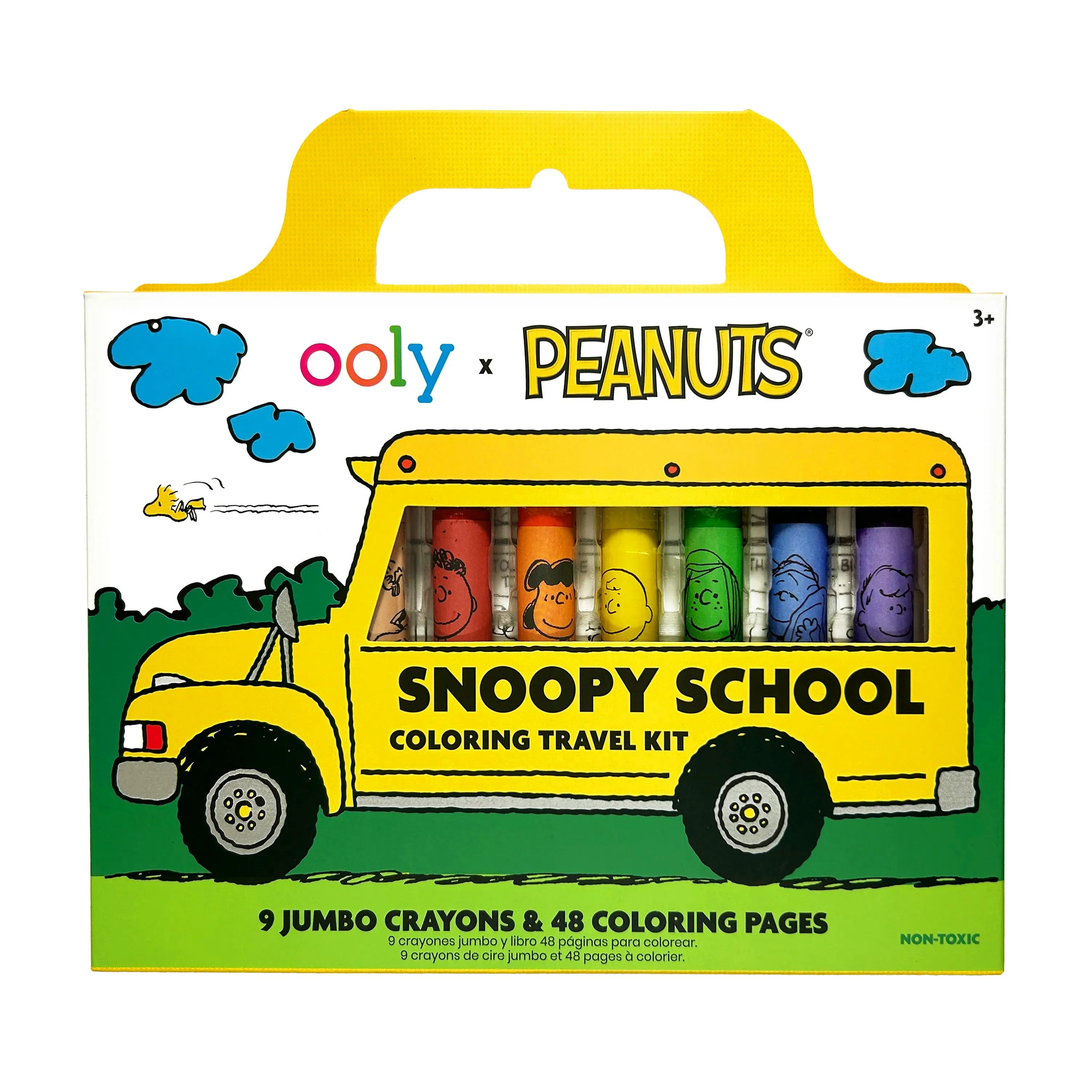 OOLY x Peanuts Snoopy School Coloring Travel Kit - 9 Crayons 48 Pages | Maisonette