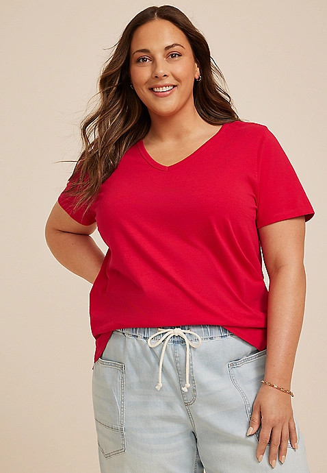 Plus Size 24/7 Dawson V Neck Tee | Maurices